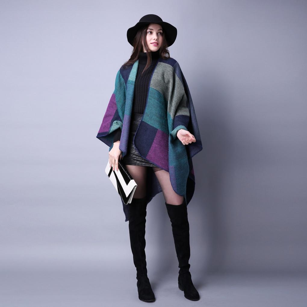 Cashmere Winter Women's Shoulder Knit Shawl Muffler Indigo Marine