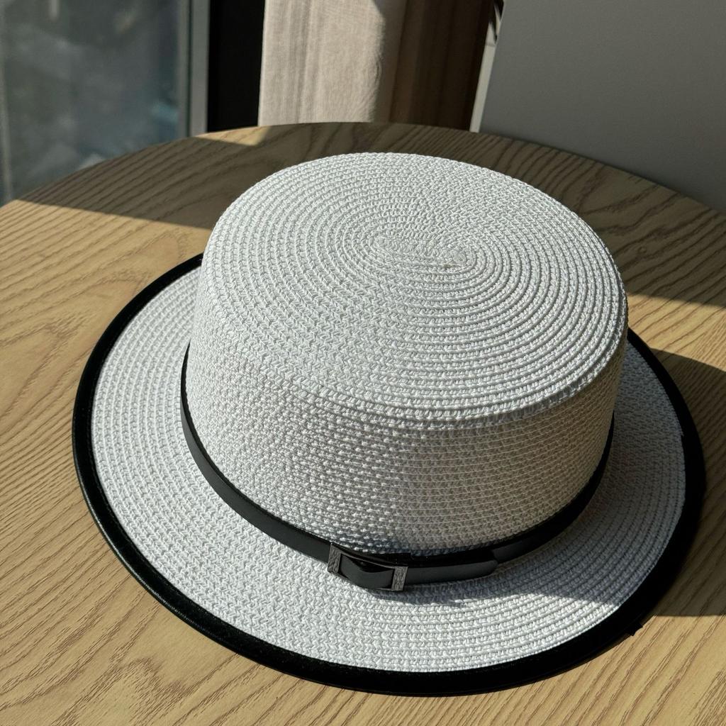 New Fashion Belt Decorative Straw Hat Women's Spring Summer Travel Straw Visor Sun Hat