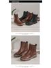 Women's Retro Round Toe Side Zipper Martin Boots - Short Tube, Thick Sole, Flat Bottom, British Style, Plus Size Available.