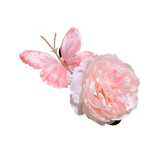 Butterfly Hair Clip Artificial Peony Flower with Acrylic Crocodile Clip Flower Hair Barrette for Beach Vacation Party Dress-up