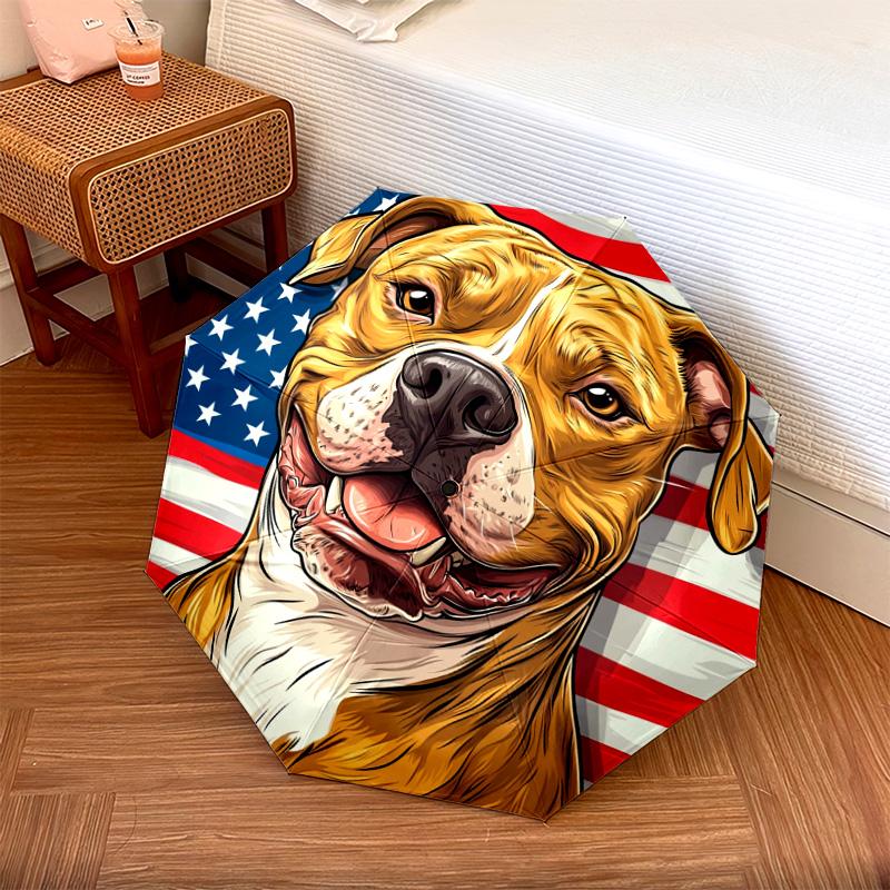 1 PC Automatic Folding Umbrella - Pitbull Dog Pattern, Portable & Foldable Design with 8 Ribs, Christmas Birthday Gifts