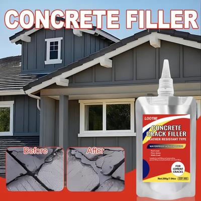 200g Waterproof Crack Filler | Fast-Dry Self-Leveling Concrete Repair | For Walls/Roofs/Floors | Outdoor Tile Sealant | Anti-Agi