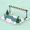 Winter-Weihnachts-Eislaufbahn MOC Kleinteile-Bausatz Puzzle-Spielzeug