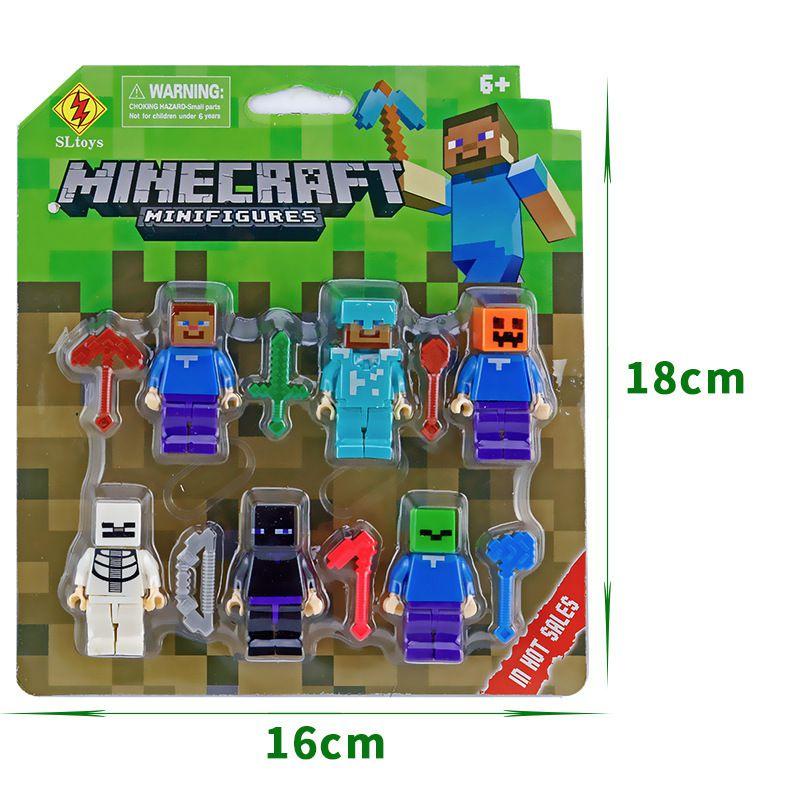 Набор украшений для торта и вечеринки по случаю дня рождения в стиле Minecraft, Набор из 6 штук