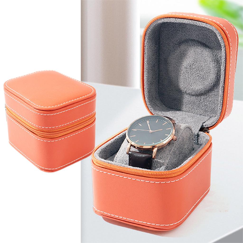 Portable Jewelry Case Portable Single Watch Storage Box with Zipper Closure Stylish Watch Travel Holder for Men Women
