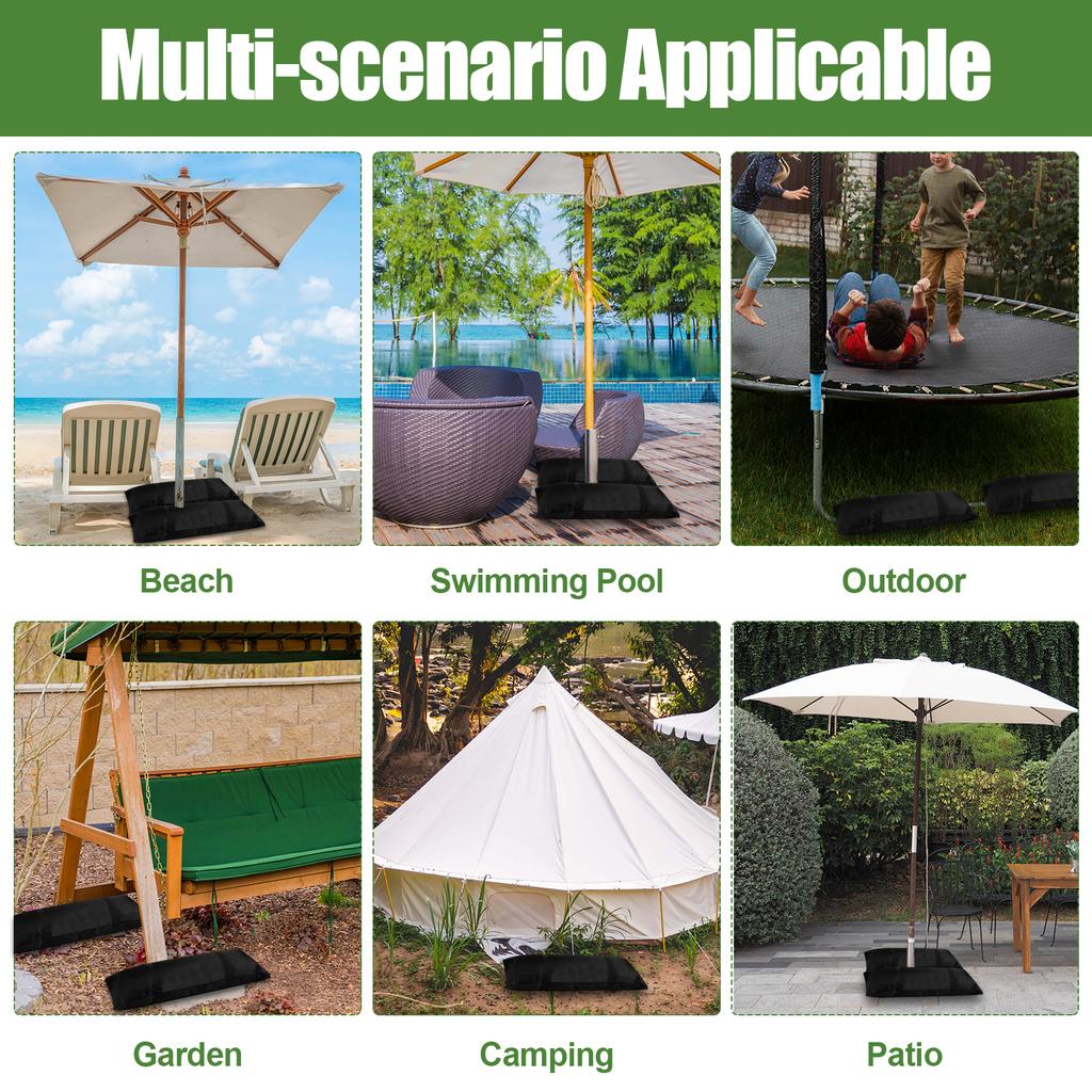 Umbrella Base Weights Sand Bags, 2 X 55Lbs Fillable Sandbags For Outdoor Umbrella Stands, Cantilever Umbrellas, Trampolines, Pat