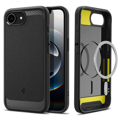 Spigen Rugged Armor Mag Magsafe Iphone 16E Mattschwarz