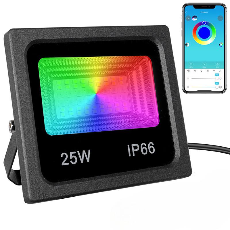 25W RGB Projection Light Intelligent Bluetooth APP Flood Light Landscape Stage Lighting RGB Floodlight