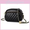 Chic Urban Minimalist Small Circle Bag With Diamond Chain Mini Style Crossbody Bag