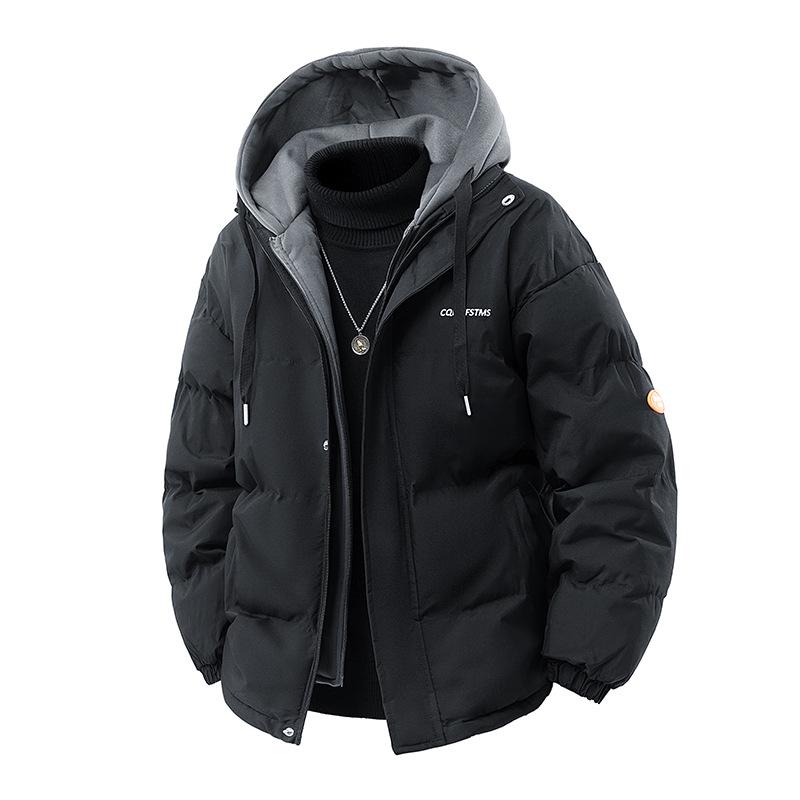 Men's Hooded Cotton Coat Winter 2025 - Thick Faux Two-Piece Warm Jacket