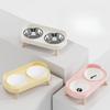 Pet Bowl PP Plastic Double Anti-Slip Bowl Water and Grain Integrated Dog Bowl Cat Dog Water and Grain