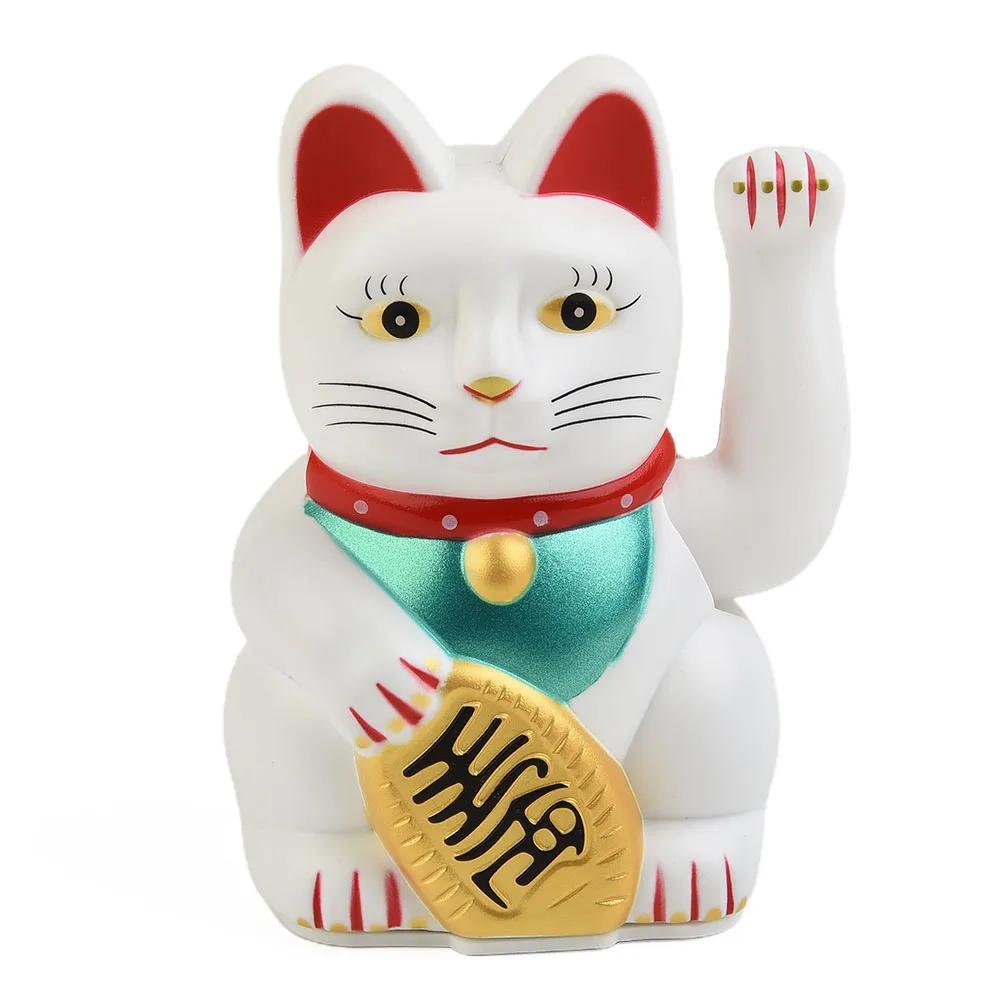 8inch Electric Waving Lucky Cat Cashier Ornament with Swinging Arm Battery Powered for New Store Opening and Work Environment