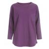 Shop Women S baSic Round Slab CoTTon 3 4 Sleeve T ShirT Dai wSh 1003 Deep Purp