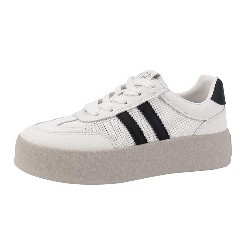 Sneakers platform casual board shoes women's 2025 spring and summer new mesh breathable women's shoes soft sole heightening German training shoes