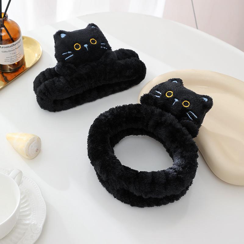 Cat Hair Band, Face Wash Headband, Girls' Makeup Remover Hair Cover, Flannel Postpartum Headscarf, Anti-slip Hair Band, Hair Tie