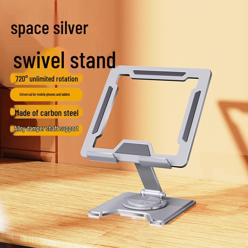 Suport metalic pliabil rotativ la 360° pentru laptopuri, tablete și telefoane