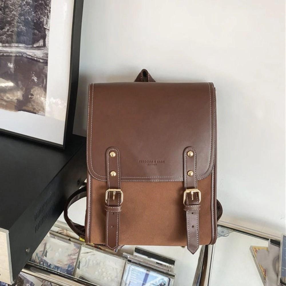 Solid Color Laptop School Bag Simple College Students Backpack Large Capacity Backpack Outdoor