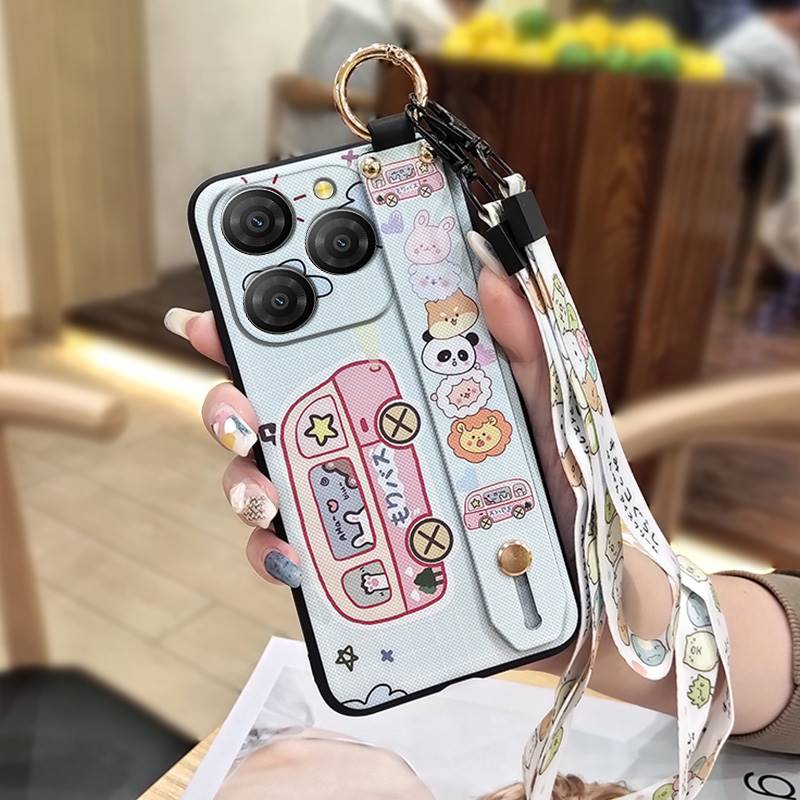 Wristband Silicone Phone Case For Blackview Shark9 5G Back Cover Cute Anti-knock Wrist Strap Lanyard Durable Anti-dust