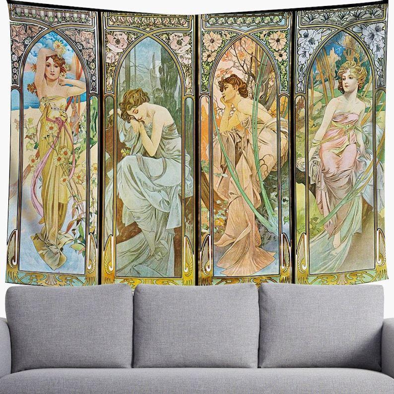 

Tapestry Art Nouveau by Alphonse Mucha 75x100 чёрный