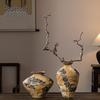 Handmade Retro Distressed Ceramic Vase - Large Coarse Pottery Jar for Flower Arrangements In Bed and Breakfast Hotel