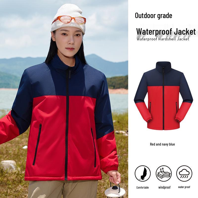 Men's Fleece-Lined Windbreaker: Custom Logo, Warm Work Jacket for Autumn/Winter