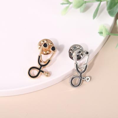 Doctor Who Themed Stethoscope Brooch Metal Dripping Oil Clothes Bag Decorative Badge Neckline