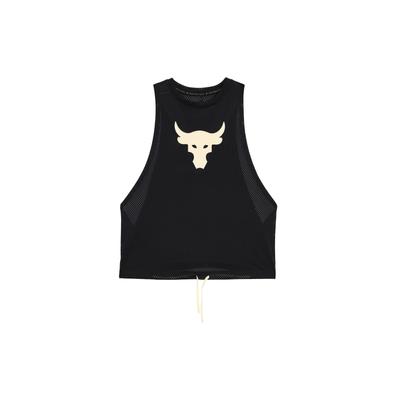 Project Rock Dierlijke Print Mouwloos Mesh Ronde Hals Sport Tank Dames Tops Zwart 1369968-001