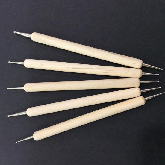 DYS 5 bucăți/set Pro 2 căi din lemn Nail Art Dotting Dot Pen Pictură DIY Instrumente de manichiură