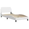 Vidaxl Bed Frame With LED, White, 90X200 Cm, Faux Leather