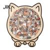 Home Office Shelf Ornaments Colored Cat Shaped Wooden Jigsaw Puzzle, Creative Desktop Ornament, Unique Animal Shape Educational Puzzles for Kids Wood