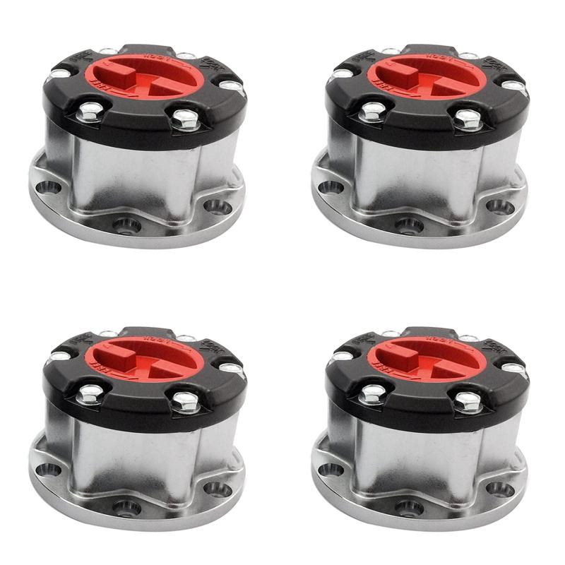 4X Wheel Hub Locking Manual Lock 86-95 For Toyota T100 Pick Up Truck 4 Runner Hilux Manual Blackred