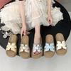 Lightweight outer wear 2025 women's fashion thick-bottomed cool slippers one-word drag new summer non-slip soft bottom with skirt