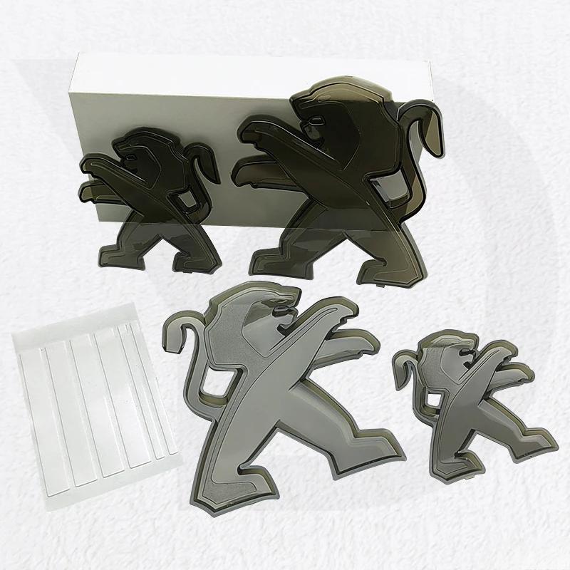 UHHA5 ABS Plastic Transparent Black Car Front Badge Rear Trunk Emblem Stickers for Peugeot 2008 3008 Auto Head Modified Decoration