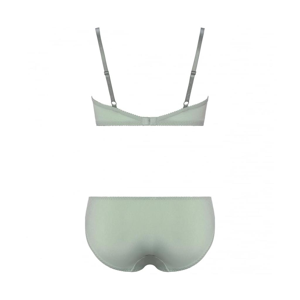 AMOSTYLE Daily Bra Panty Classic M021 Size D70M Push-Up & Set, Flower, (Purple),