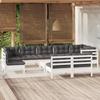 10 Pcs Garden Set with Cushions Solid Pine Wood