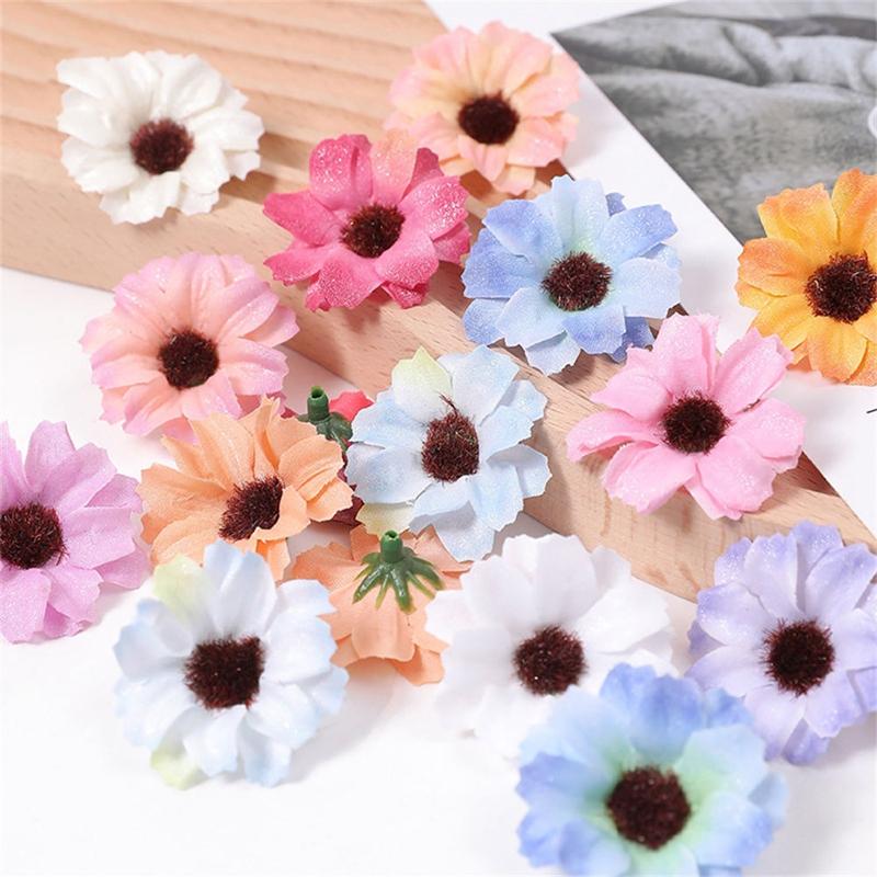 10/20/50PCs Artificial Flowers 3.5cm Silk Fake Flowers Heads for Home Room Dceor Wedding Marriage Decoration DIY Gifts Accessory