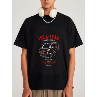 Weißes Rundhals-T-Shirt Das A-Team Van Grafik- und Textdesign für Freizeitkleidung