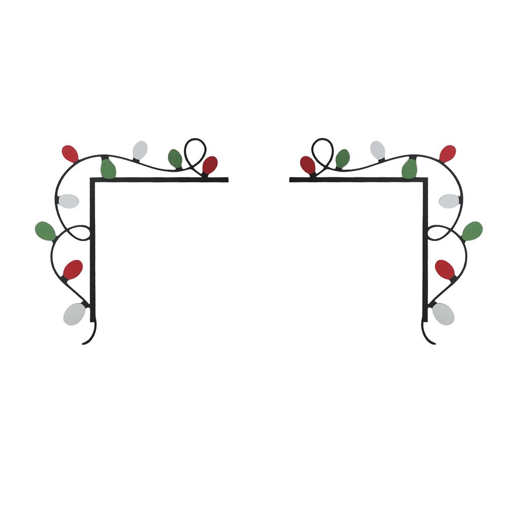 1Pc/2Pc Iron Art Colorful Door Corner, Bedroom and Living Room Frame Decoration, Christmas Decoration/Christmas Wall Art/Living Ro, Christmas.