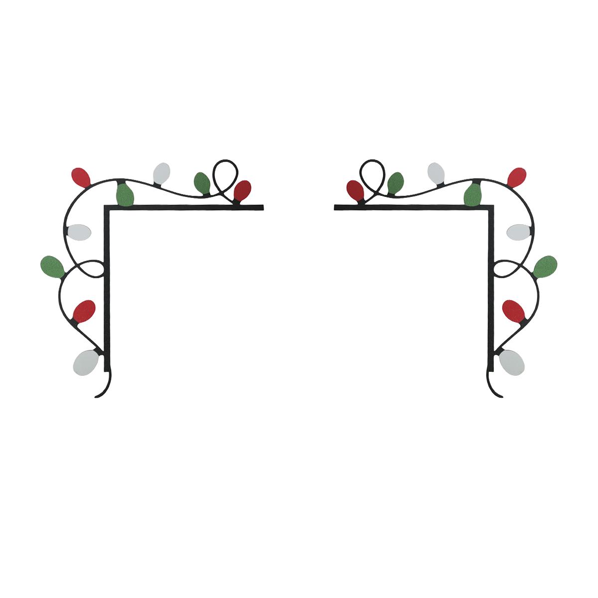 

1Pc/2Pc Iron Art Colorful Door Corner, Bedroom and Living Room Frame Decoration, Christmas Decoration/Christmas Wall Art/Living Ro, Christmas.