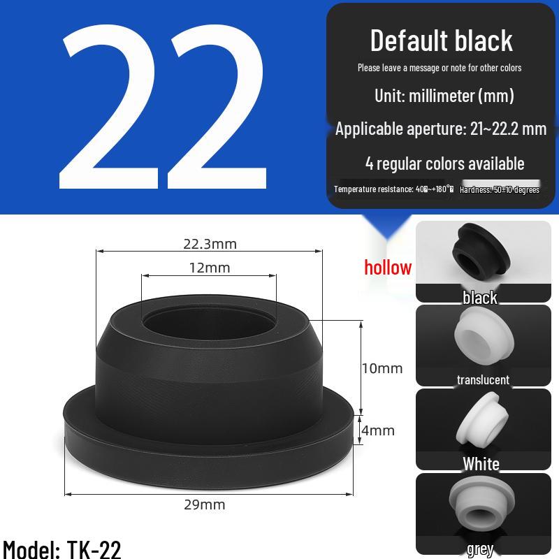Black High-Temperature Resistant T-Shaped Silicone Stopper - Round Hole Rubber Gasket & Shock-Absorbing Blind Plug