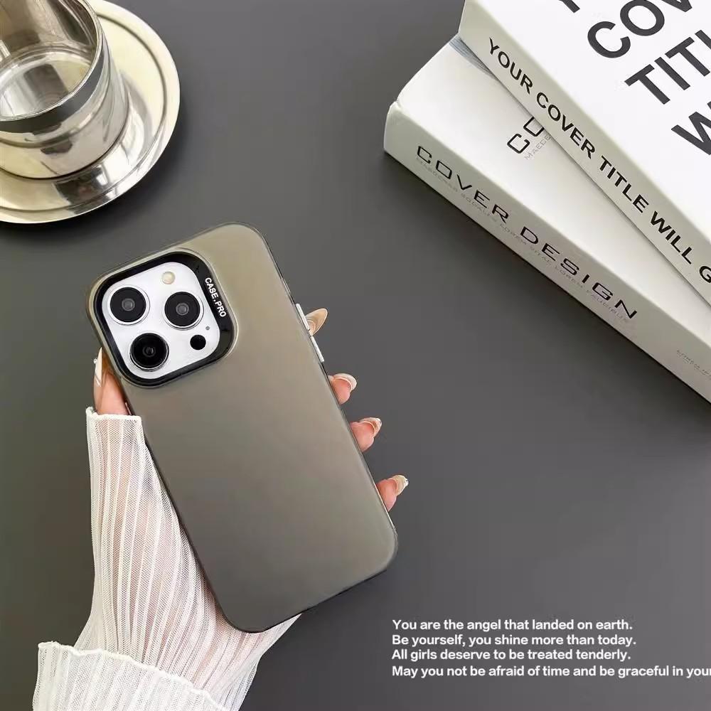 Frosted Imd Colored Silver Case Is Suitable for Apple 15promax Mobile Phone Case iPhone161214/11/X All-inclusive.
