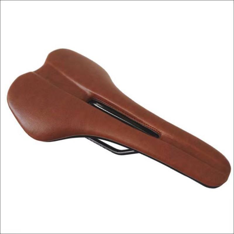 Comfortable PU Leather Bike Saddle Mountain Road Bicycles Unisex Cycling Seat With Steel Rail