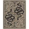 Black Living Room Carpet Large Machine Washable Carpets Snake Plant Bedroom Bedside Floor Mat Retro Elegant Home Decoration Rug
