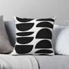 MidCentury Modern Schwarz Weiß Beton Quadratische Kissenhülle Polyester Leinen Samt Bedruckt Reißverschluss Dekor Bettkissenbezug