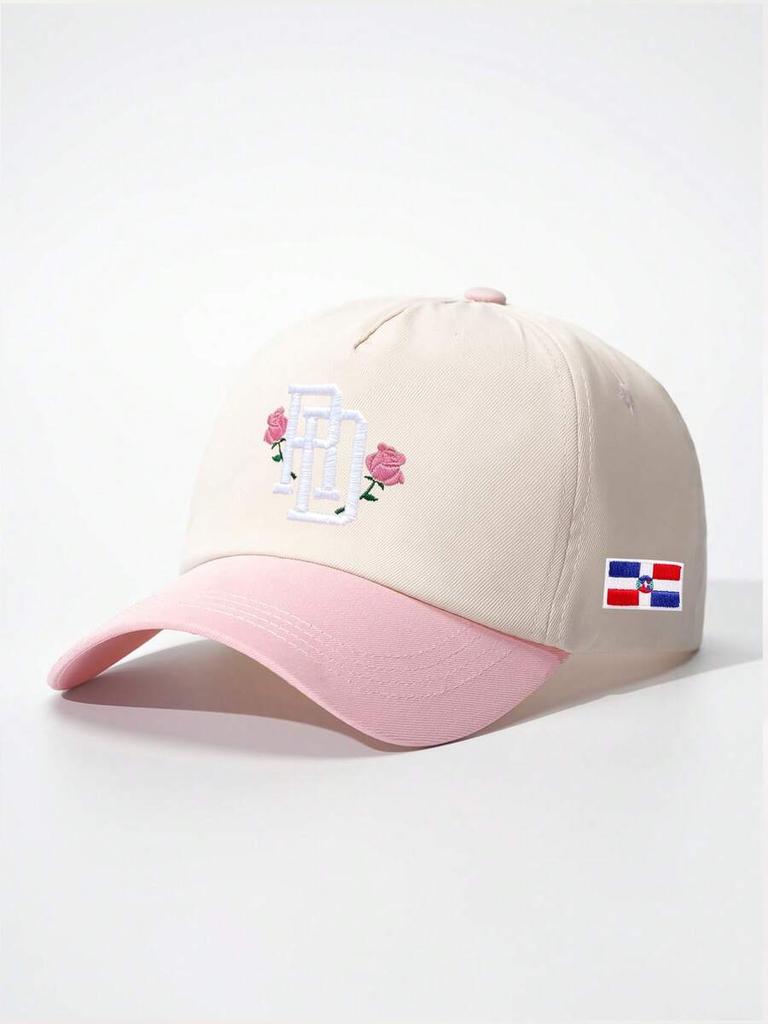 Weiße dominikanische Flagge Baseballkappe mit RD Herzstickerei Streetwear Lässiger Hut