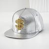 Beliebte Herren- und Damen-Flachkappen mit funkelnden Diamanten PU-Leder goldenes Logo glänzende Baseballkappen Street-Trend Party Bergsteigen
