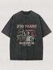 USA Jahre Weißkopfseeadler Freiheitsstatue Wir Das Volk Freiheitsglocke Grafik T-Shirt Patriotischer 4. Juli Acid Wash Oberteile