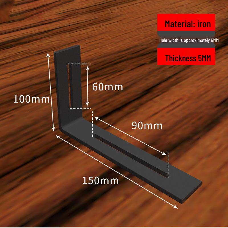 Stainless Steel 90° Movable L-Shaped Corner Bracket with Long Hole for Shelf Support