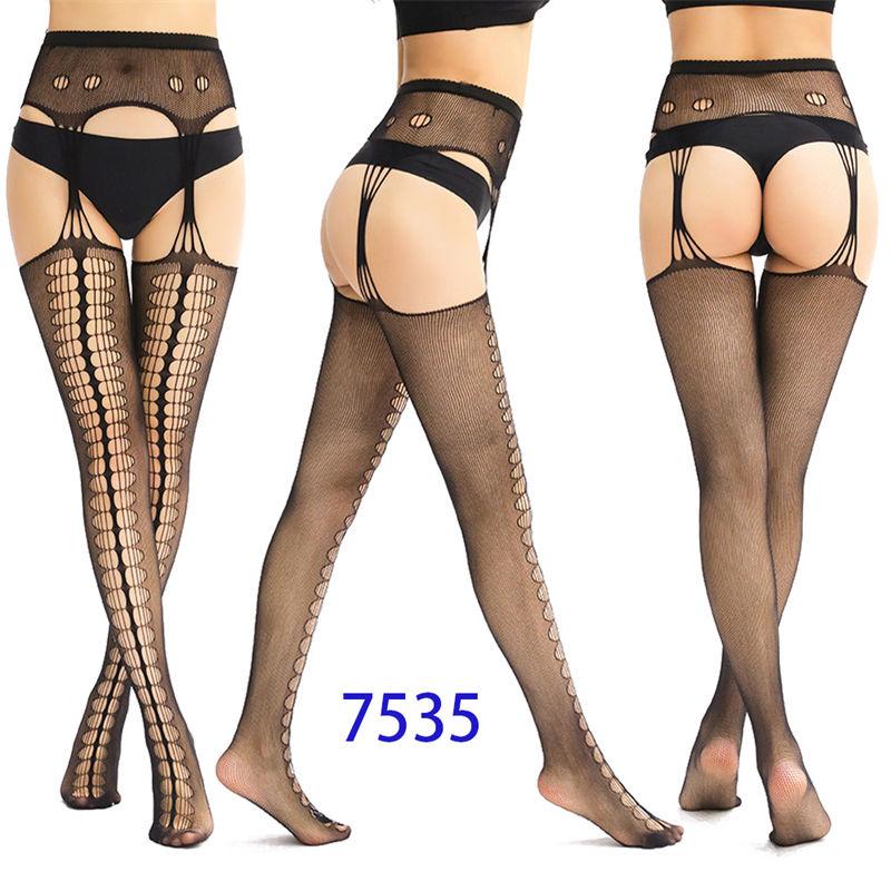 Sexy Suspenders Mesh Stockings Fishnet Eye Women's Bottoming Pantyhose