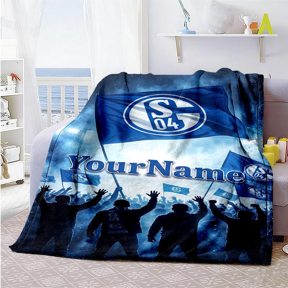 Coperta Personalizzata Fc Schalke 19 Testo Regalo Coperta Personalizzabile Morbida e Accogliente Perfetta per Divano Soggiorno Letto Uso Stagione Singola